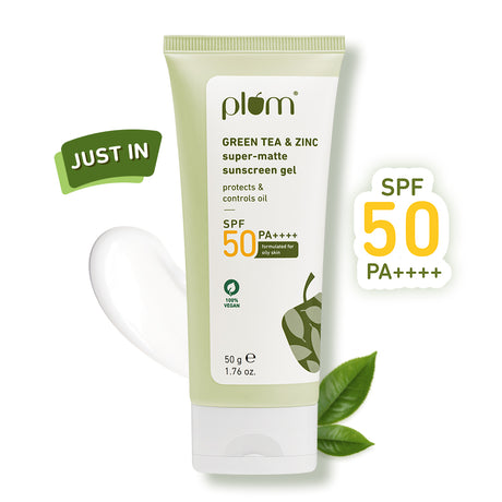 Green Tea & Zinc Super-Matte SPF 50 Sunscreen Gel for Oily Skin