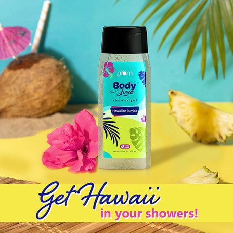 Plum BodyLovin' Hawaiian Rumba Shower Gel (100ml) | Body Wash | Travel-Friendly | Beachy Fragrance | Super-Lathering
